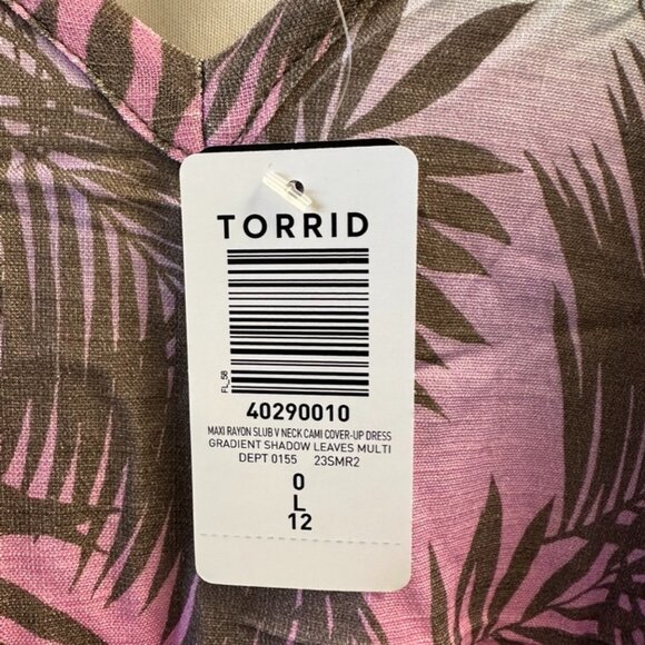 NWT Torrid Midi Rayon Slub V Neck Cami Beach Dress - Sz. 0/L/12 - Picture 10 of 12